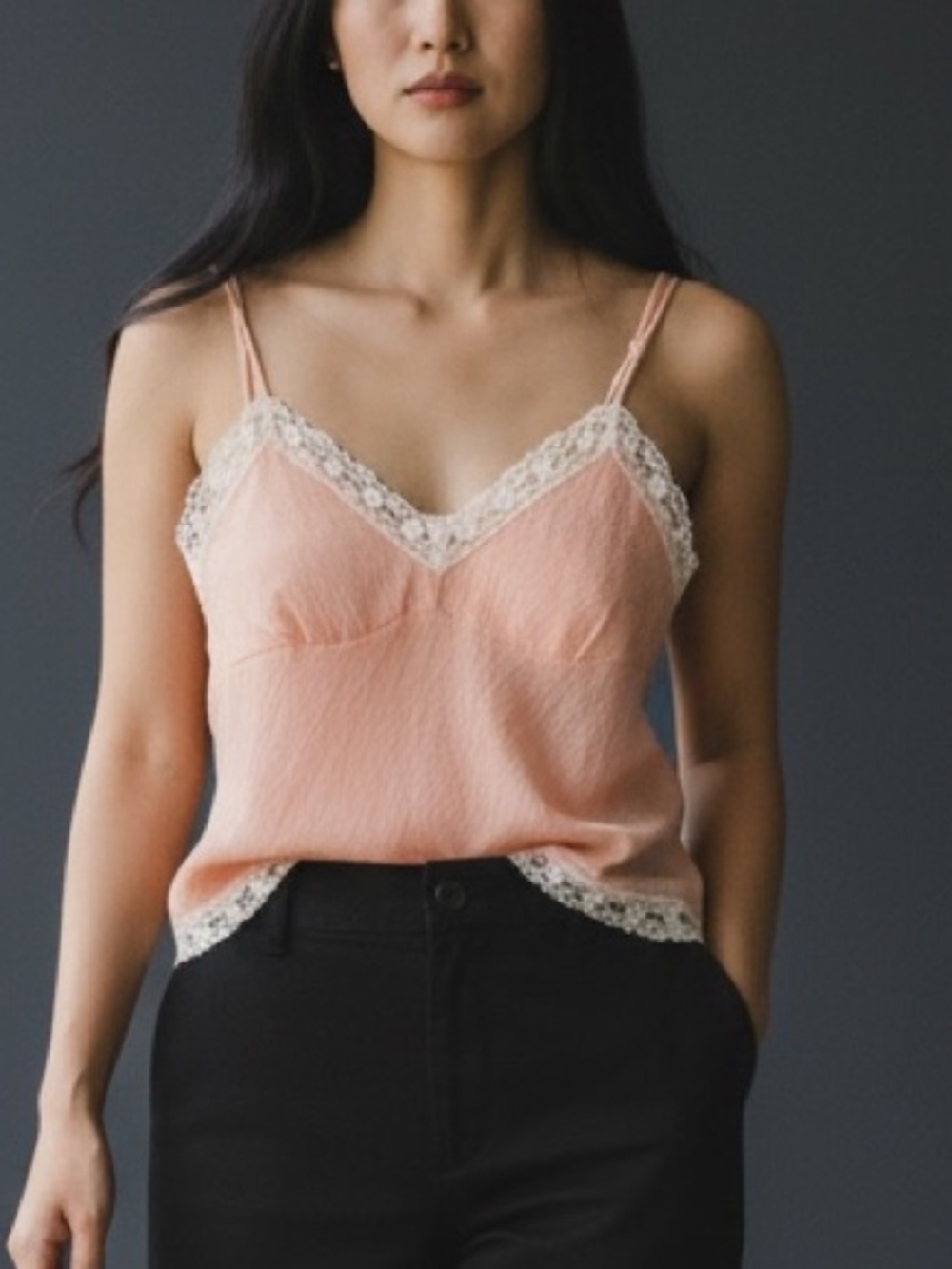 Gold Hawk 💯 silk peach cami
